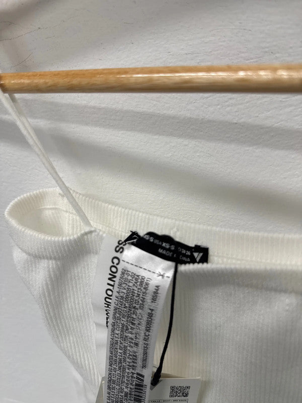 Fabulous ribbed white body suit new UkXs-S New SD002