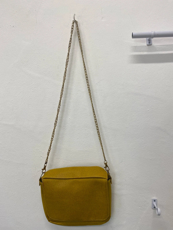 Vegan Leather speckled mustard Wilby handbag chain handle RF001