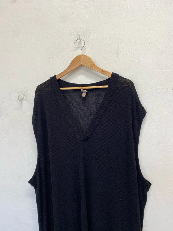 Lovely h&m black knit maxi dress sleeveless UK 4xL NC001