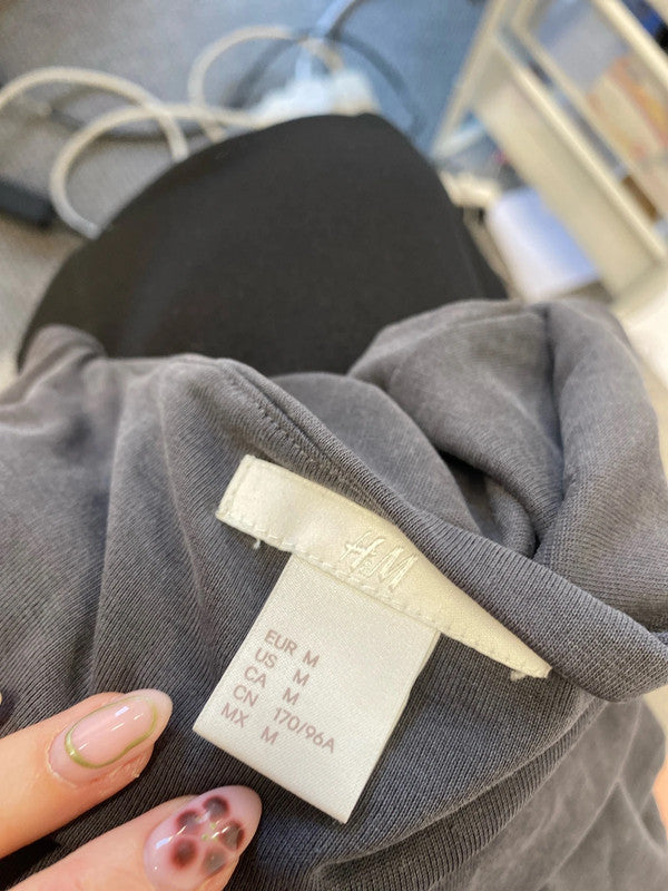 Lovely h&m grey frill Strappy summers dress UK M JM005