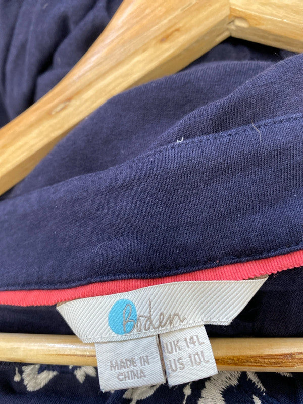 Fabulous Boden navy embroidered jersey dress Uk14 L KN003