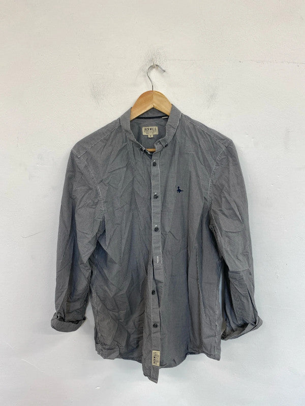 Jack Wills Smart Black & White Gingham Shirt Size M DF002