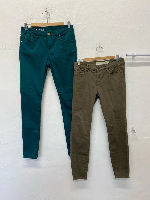 Fabulous duo of Green skinny jeans Uk12L M&S #11 KW002