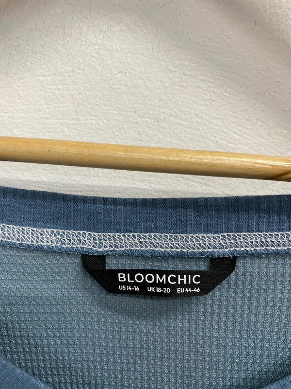 Lovely bloom chic blue colour block top UK 18-20 LG004