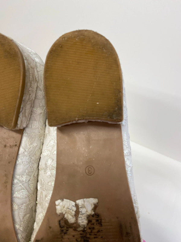 Fabulous Monsoon Cream embellished Shoes bridesmaid Uk3 JS004