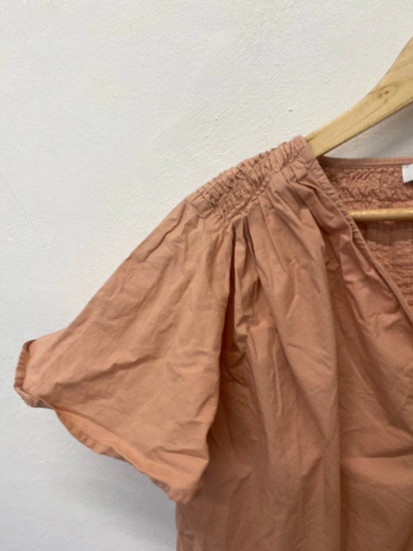 Fabulous loose fit peach cotton bobo top Uk12 classic ag006