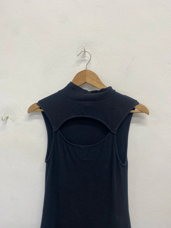 Stunning allsaints Kiki sleeveless black dress midi UK 14 SS003