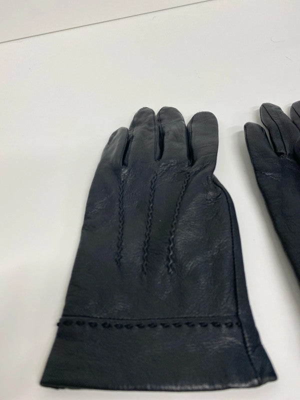 Fabulous Fiore black ladies leather gloves UkM/L LD003