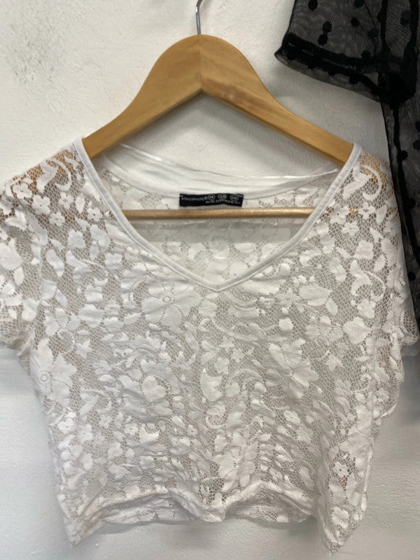 Fabulous duo of mesh tops Uk10 forever 21 & Primark #5 JR001