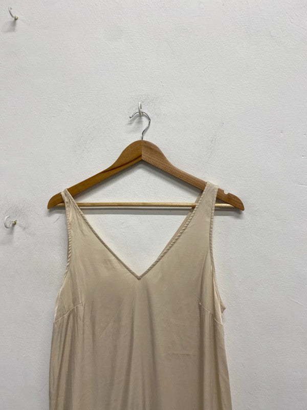 Lovely H&M beige Classic tank dress UK S KS002