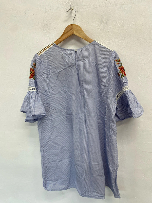 Fun and flirty pure cotton summer boho tunic top Uk20 CR002