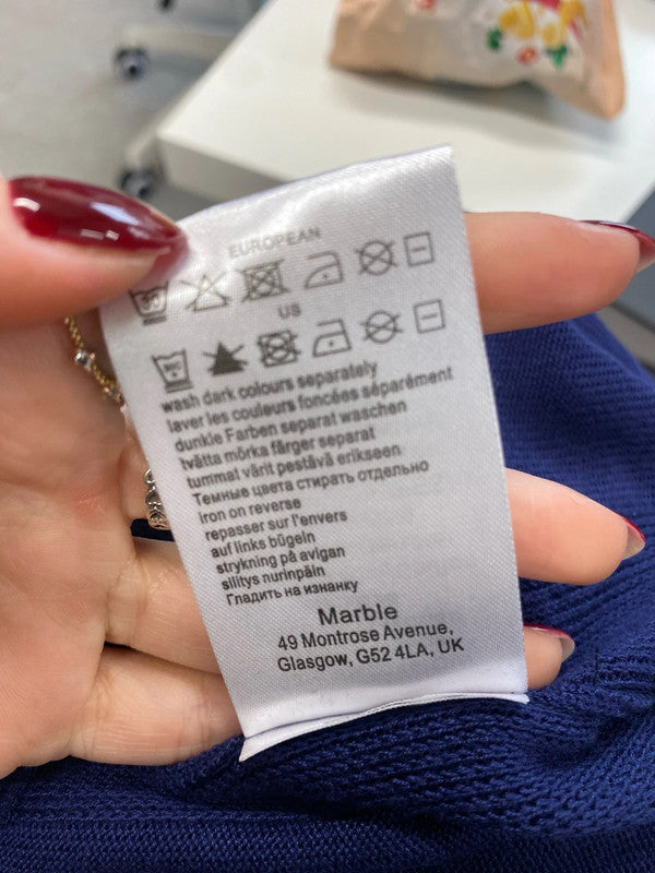 Lovely marble navy poncho shawl uk XS-S AE001