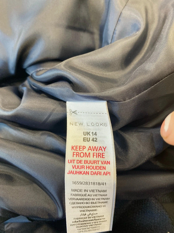 Fab New Look textured navy blazer Uk14 classic AO001