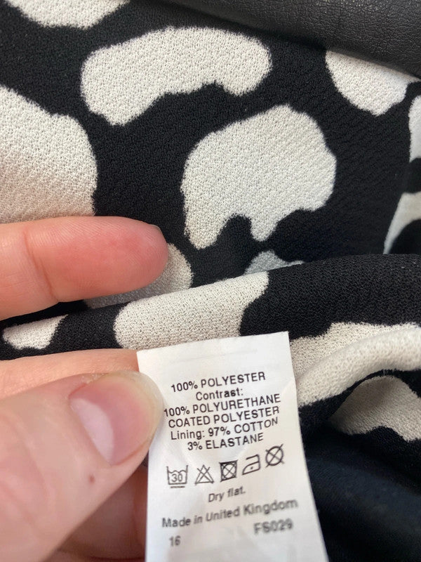 River Island Fabulous Black & White Animal Print Cow Mini Skirt UK 8 AG006