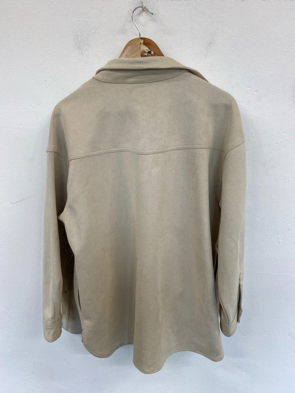 Reserved Trendy Cream Faux Suede Shacket Size L PJ001