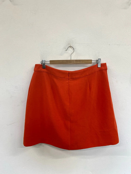 Warehouse Fabulous Orange Mini Skirt UK 16 LB010