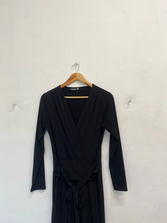 Lovely Zack London black low neck jumpsuit UK 12 PJ001