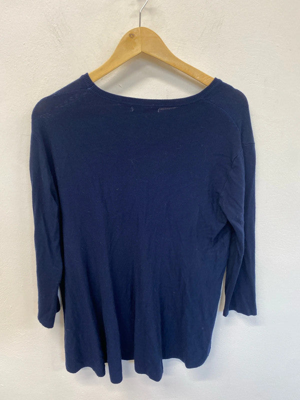 Stunning Miss Sugar royal blue dip hem long sleeve top uk 8-10 KD001