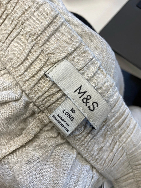 Lovely duo of linen trousers m&s tu lounge UK 10 long AG005