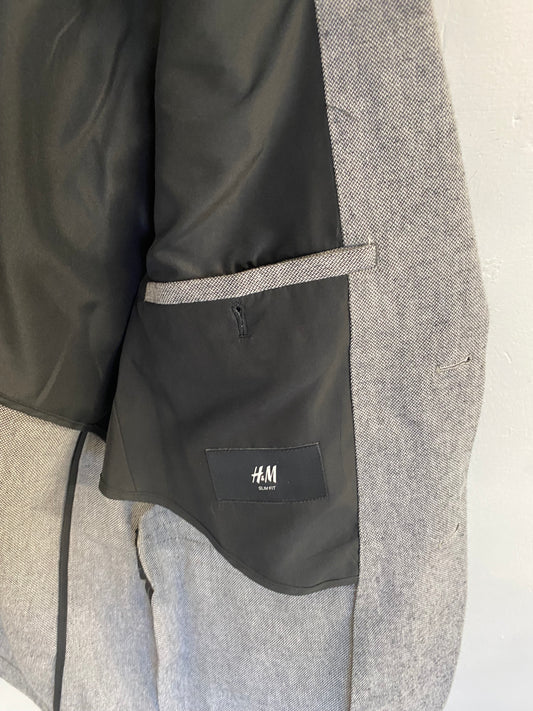 Classic grey H&M gents blazer tweed races wedding 36r JR001