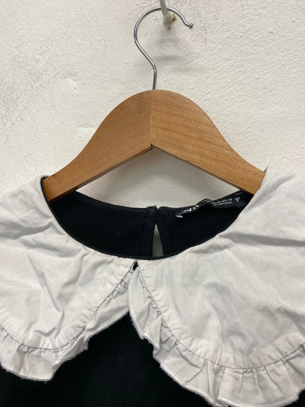 Fabulous ladies cropped sweatshirt pewter pan collar UkM LB010