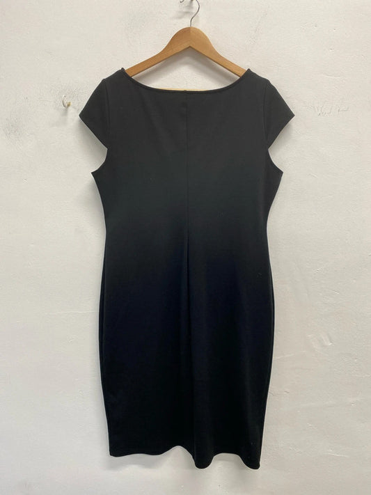 George Chic Black Sheath Asymmetric Midi Dress UK 18 NC001