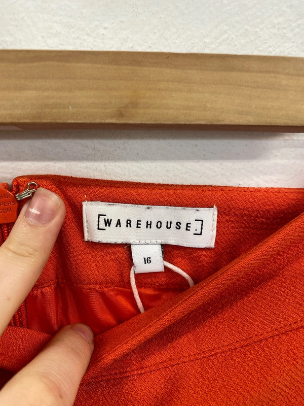 Warehouse Fabulous Orange Mini Skirt UK 16 LB010