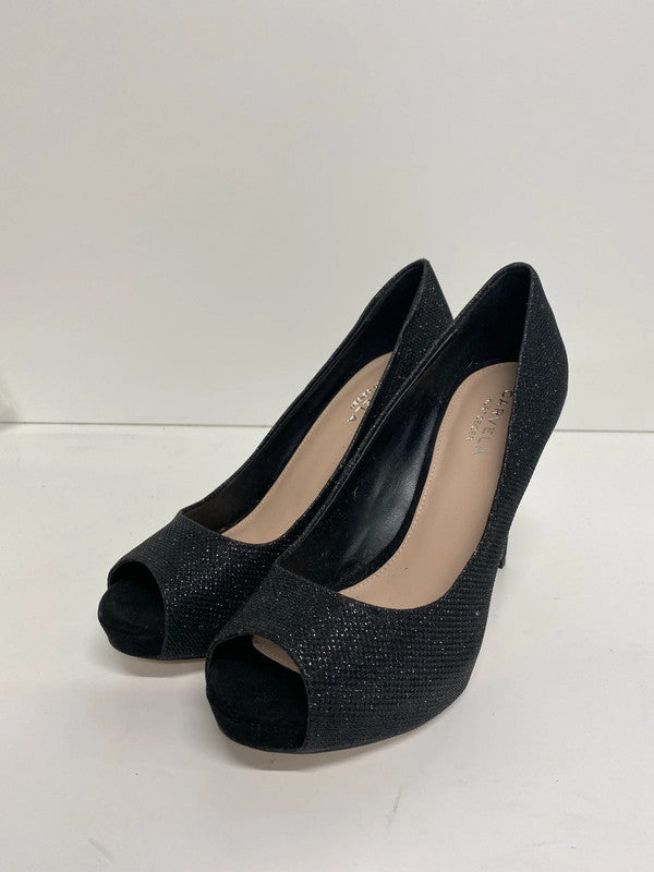 Fabulous Carvela Black peep toe shimmer sparkly party stilletos UK6 LH002