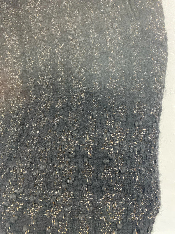 M&Co Stylish Black & Gold Boucle Metallic Thread Mini Skirt UK 16 JW002