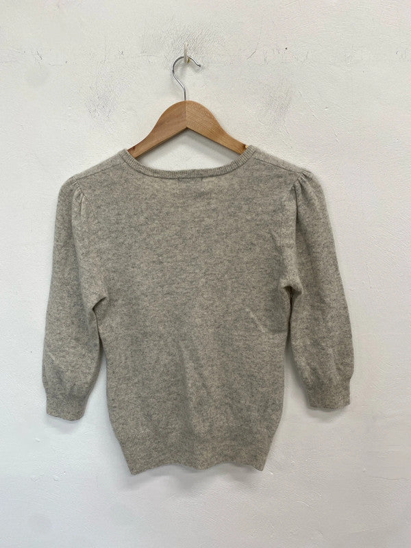 Stunning F&f beige cashmere 100% jumper knit UK 12 EC004