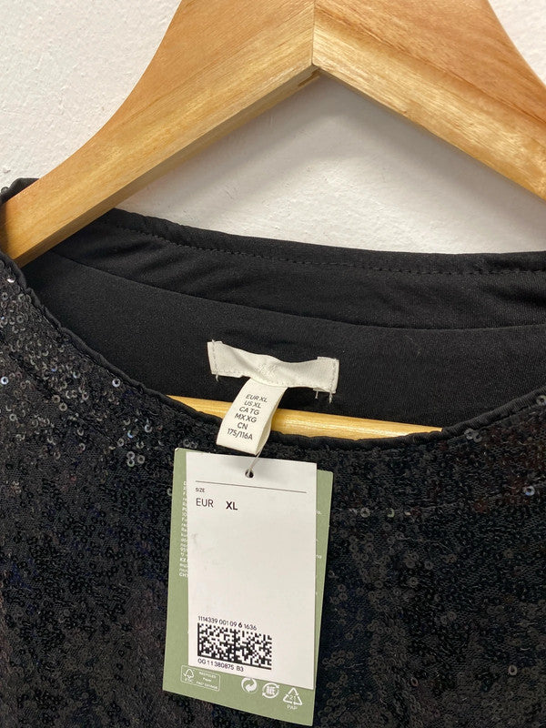 Fabulous H&M sequin cropped t shirt UkXL LG006