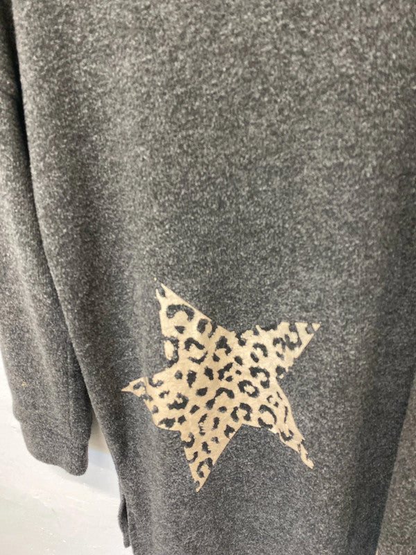 Fab F&F animal jumper dress Uk12 grey & gold LL003