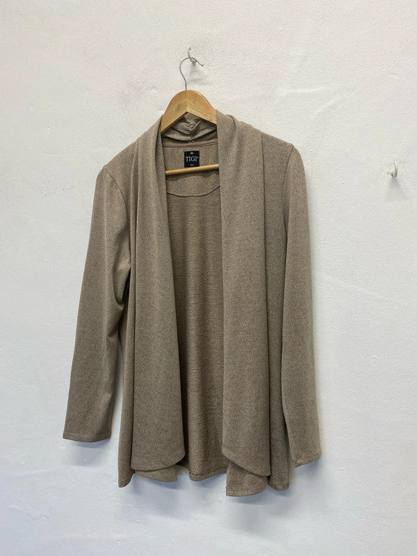 Fab Tigi oatmeal lagenlook cardigan Uk10/12 GJ001
