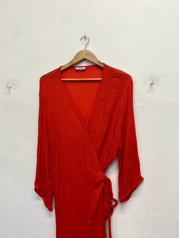 Lovely simply be coral lightweight wrap dress UK 24 NC001