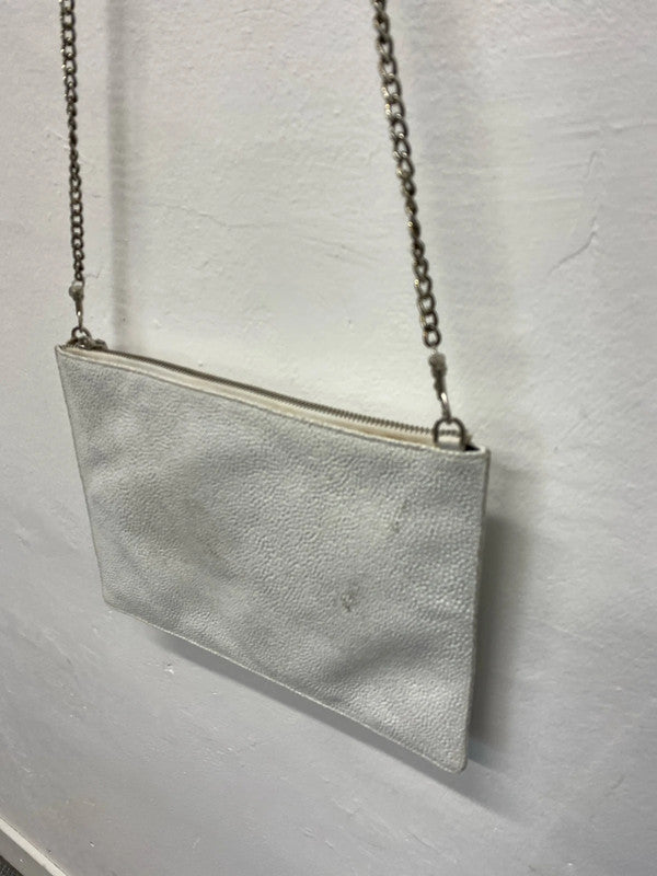 Fab white faux snakeskin clutch bag evening bag KM004