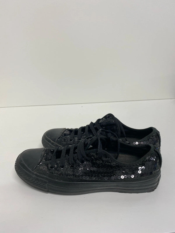 Fabulous Black sequin classic party converse UK6 JR001