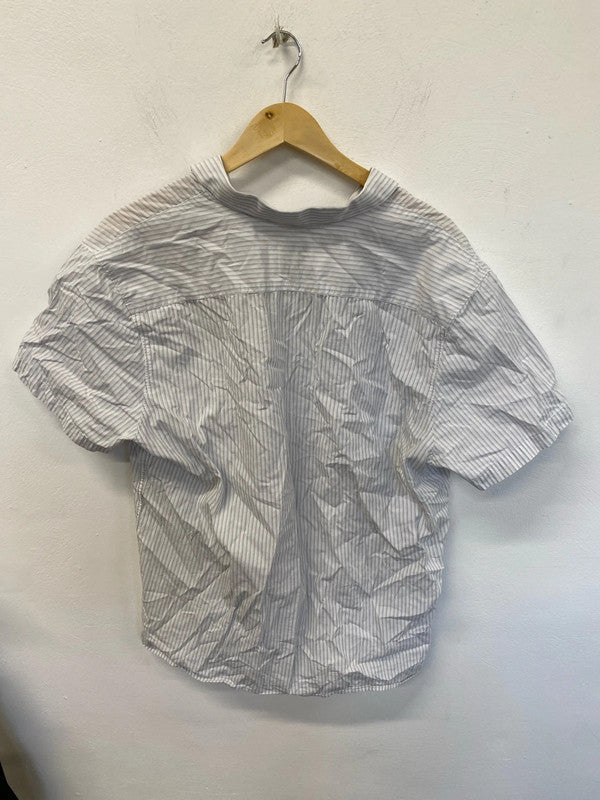 Fabulous John Lewis white striped button up shirt size XL KD001