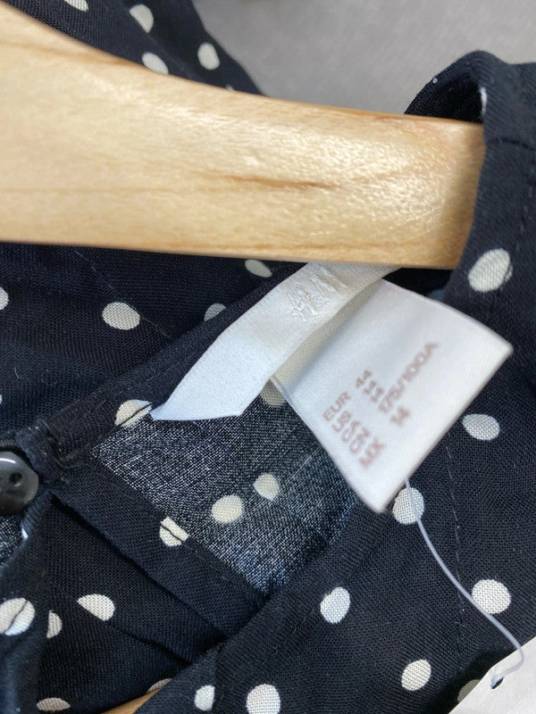 Fabulous spotty tunic top Uk18 new from H&M pleated details IM001