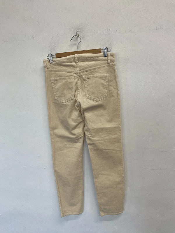 Lovely H&M cream cord trousers UK 16 nwt KM003
