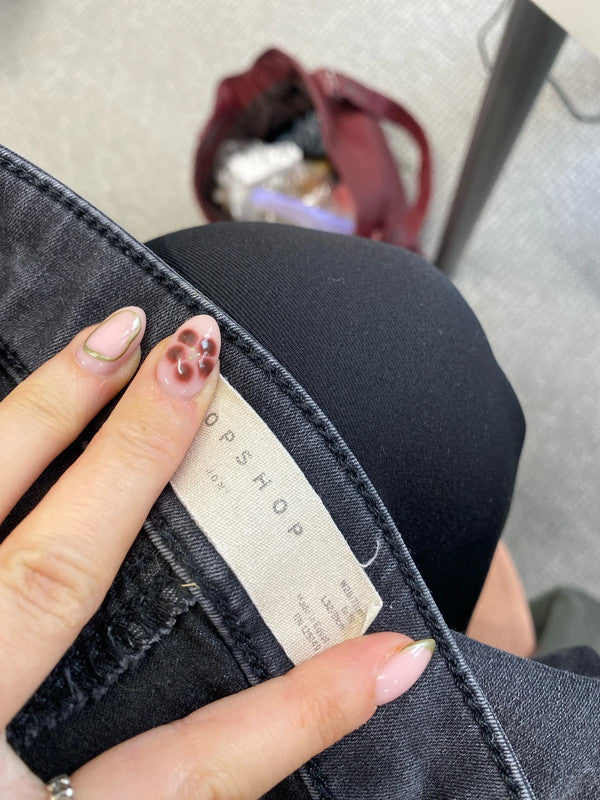 Lovely duo of jeans Topshop khaki black ripped UK 6 JA001 #1