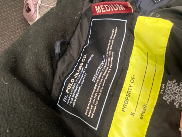 Ralph Lauren polo navy blue 20% feather 80%down puffer jacket UK Uk M SD001