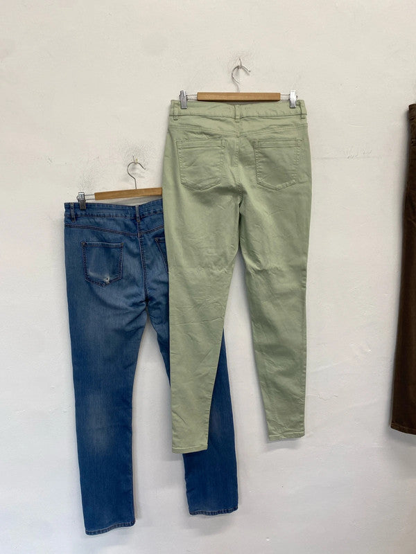 Lovely duo of jeans tu George mint blue UK 12 long KW002 #5