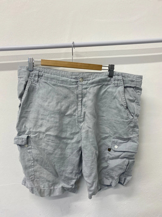 Fabulous La Naturelle Baby blue Men’s Linen Cargo shorts UkXXl JS004