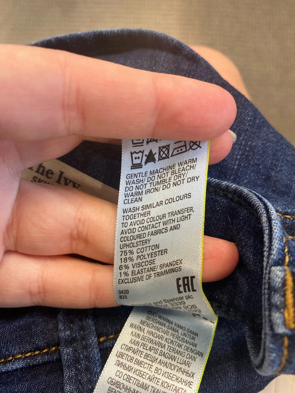 M&S Stylish The Ivy Navy Skinny Jeans UK 12 AO001