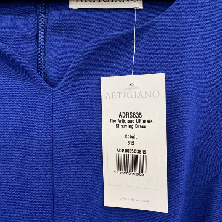 Artigiano designer Cobalt Blue Ultimate Slimming Dress Uk12 LW005