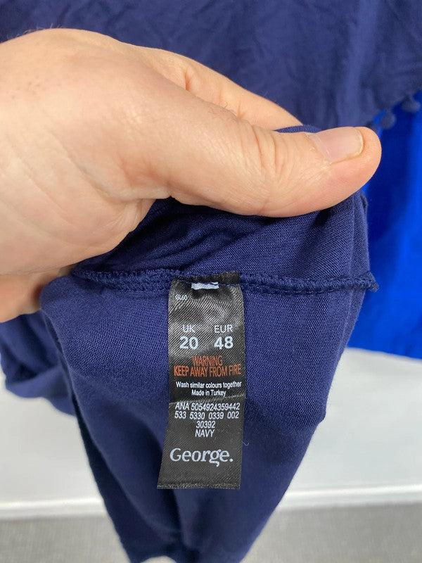 Fab duo of summer jersey dresses XL/18 blues George Papaya #8 CR002