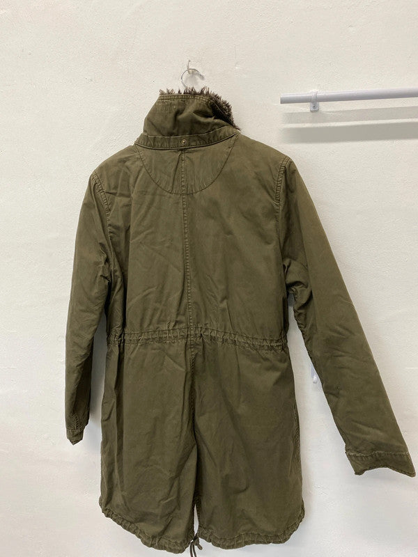Fabulous H&M cotton parka removable lining Uk16 khaki Utility KM003
