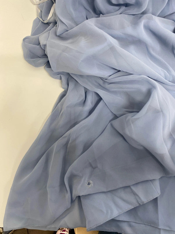 Fabulous periwinkle blue gown bridesmaids dress Dessy collection Vivian Diamond 24 CR002