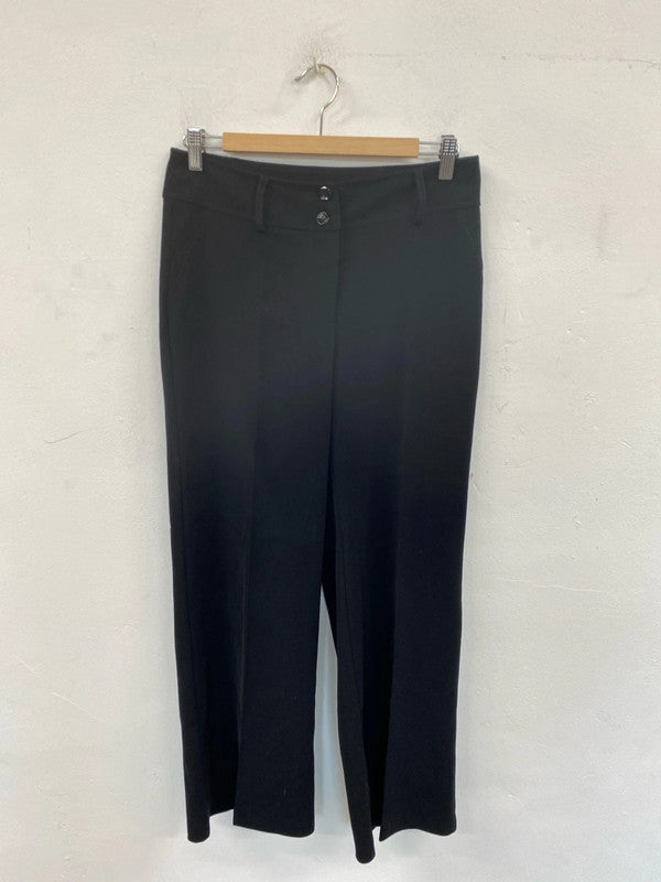 Amaranto Elegant Black Straight Cut Trousers UK 10 MM005