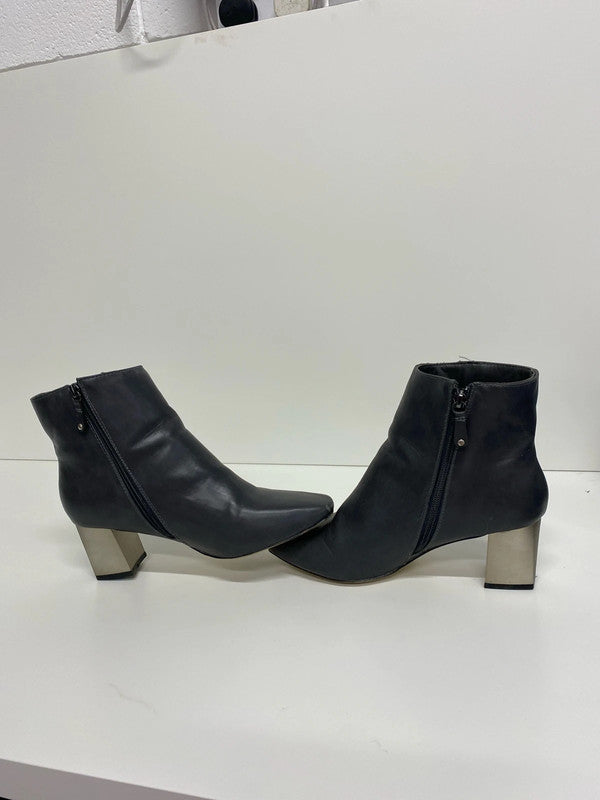 Fab TU charcoal grey ankle boots with metallic heel Uk7 JW002